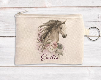 Personalised Coin Pouch - Floral Horse