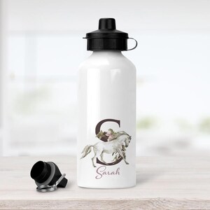 Personalised Aluminium Water Bottle, Monogram Horse Drink Bottle