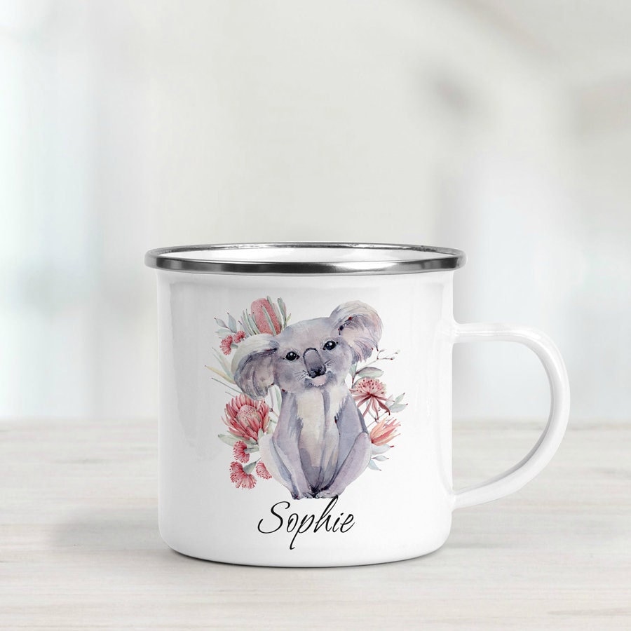 Personalised Koala Enamel Mug - Koala Camping Mug