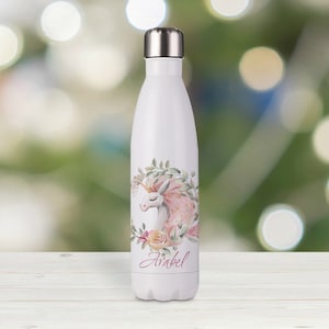 Personalised Drink Bottle - Unicorn, Insulated Drink Bottle