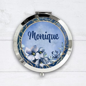 Personalised Compact Mirror - Sea of Blue, Personalised Bridesmaid Gift