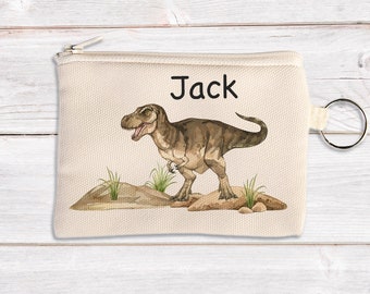 Personalised Dinosaur Coin Pouch - Tyrannosaurus