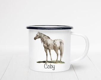 Horse Enamel Mug - Personalised Enamel Mug