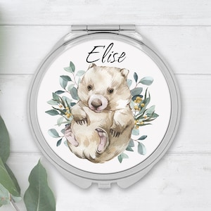 Personalised Baby Wombat Compact Mirror - Personalised Gift