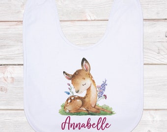 Personalised Baby Bib - Baby Deer