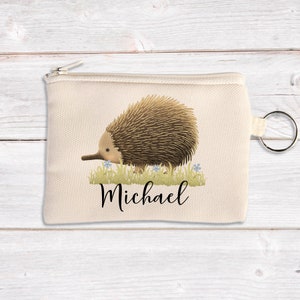 Gepersonaliseerde muntzakje van mierenegel, op maat gemaakt canvaszakje