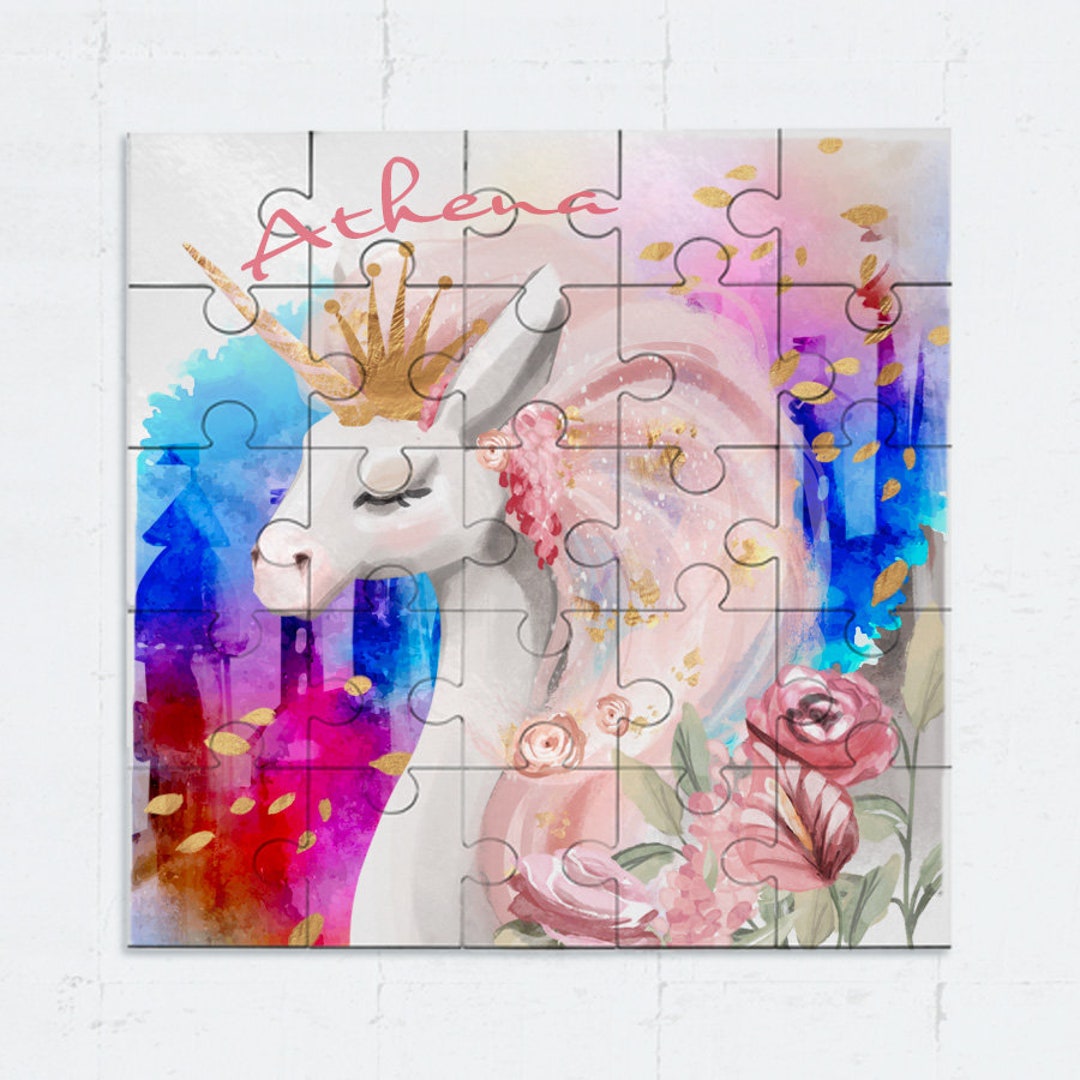 Jigsaw Puzzle Kids Puzzle 25piece Unicorn Puzzle Etsy