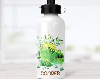 Gepersonaliseerde waterfles met Spinosaurus | Drinkfles met dinosaurusprint voor kinderen met eigen naam | Cadeau voor jongens voor de start van het schooljaar