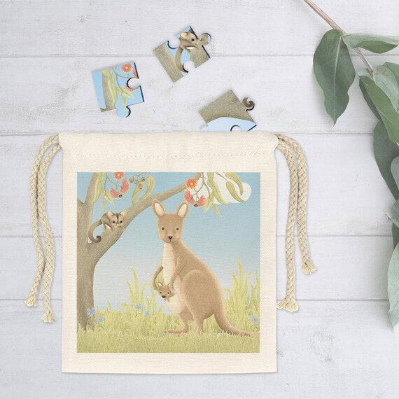 Kangaroo Kids Puzzle - 25 Piece Wooden Puzzle - Etsy