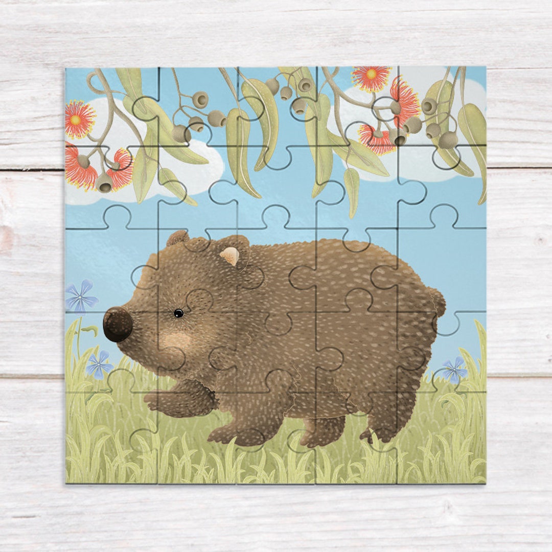 Jigsaw Puzzle Kids Puzzle 25piece Wombat Puzzle Etsy
