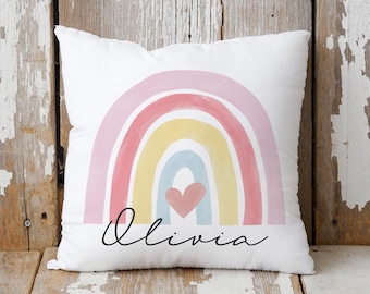 Personalised Rainbow Cushion Cover | Custom Colourful Throw Pillow