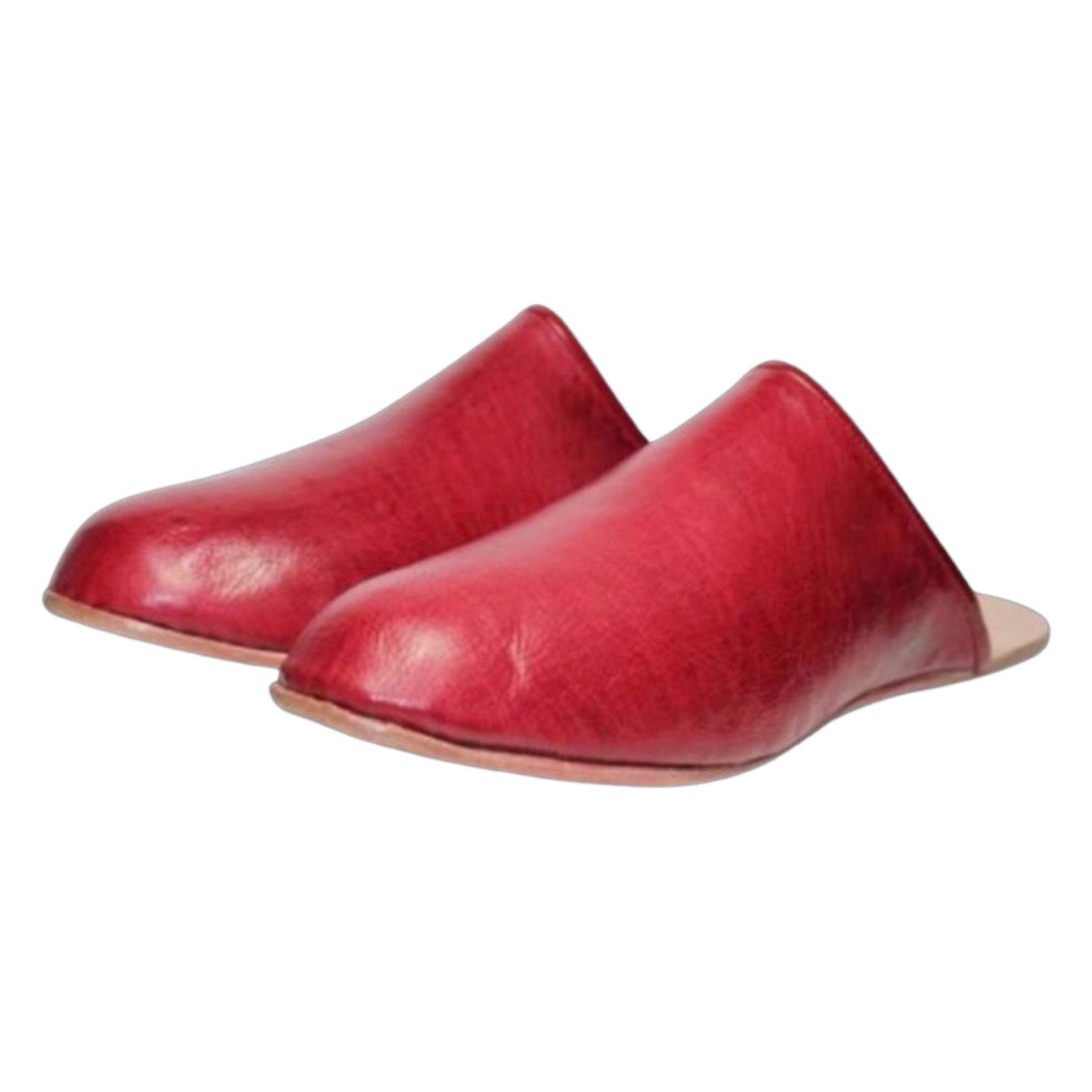 Vintage Leather Eel‎ Slippers Size S Red Handmade Indoor Footwear Leather Travel Slipper – Aimé Leon Dore main image 4