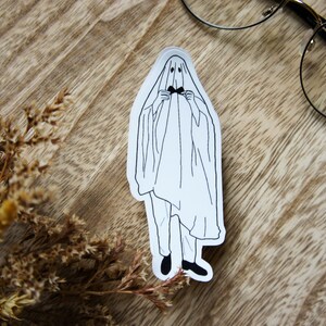 Ghost With Bow Tie Vinyl Sticker - Etsy