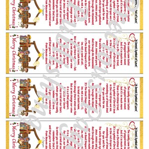 Legend of the Candy Cane Gift Tag or Bookmark Unique Original Poem ...