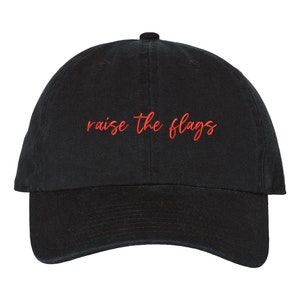 Tampa Bucs Buccaneers Super bowl Dad Hat woman girl florida cap Brady Gronk Raise the Flags Red letters, blk hat