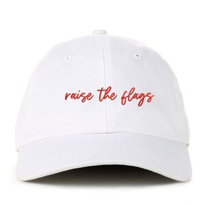 Tampa Bucs Buccaneers Super bowl Dad Hat woman girl florida cap Brady Gronk Raise the Flags Red letters, wht hat