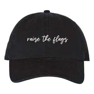 Tampa Bucs Buccaneers Super bowl Dad Hat woman girl florida cap Brady Gronk Raise the Flags Wht letters, blk hat