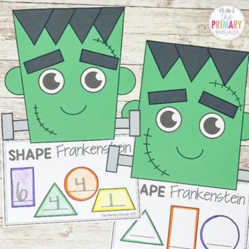 Frankenstein Shape Craft | Halloween Shape Craft | Fall Shape Craft - Etsy