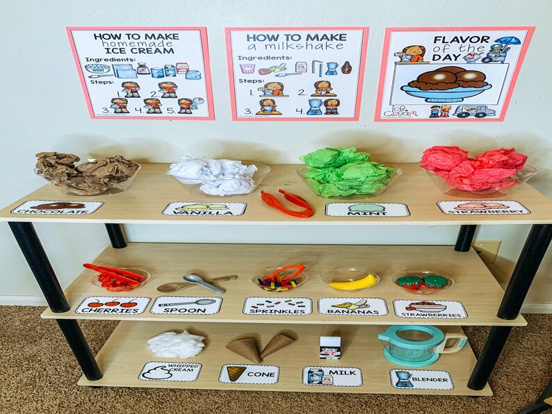Ice Cream Shop Dramatic Play Center Etsy
