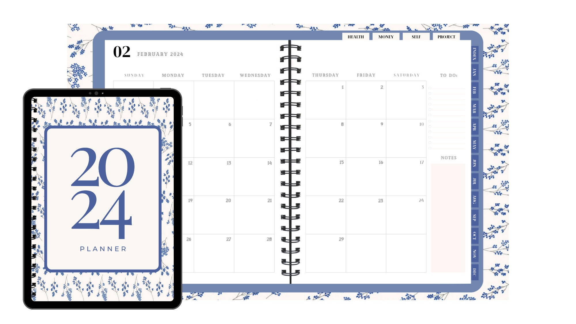 Digital Planner 2024, Goodnotes Planner, Monthly Planner, Weekly