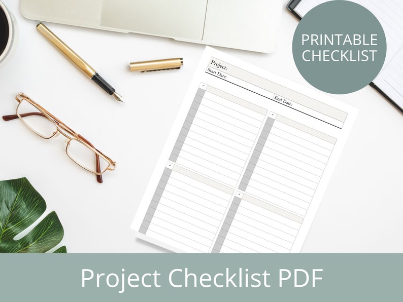 Minimalist Project Checklist, Project Checklist Download, Checklist PDF, Project PDF, Project ...