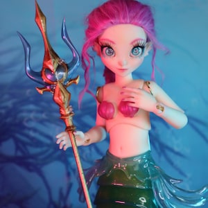 OOAK Custom Tallulah Mermaid BJD Art Doll/ OOAK  custom painted doll
