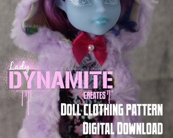 DIGITAL Download Doll Clothing Pattern: Hooded Cape with Lining for MH/EAH standard doll