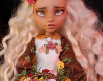 OOAK Marigold Thistlebrook Art Doll, Repainted Clawdeen Doll
