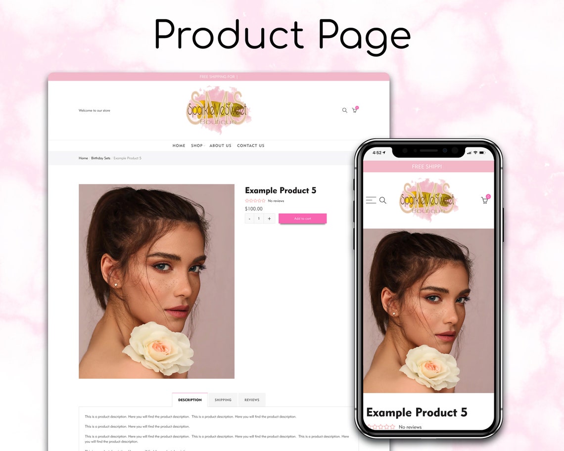 Baby Clothes Wix site Template Wix site Banner Wix Etsy