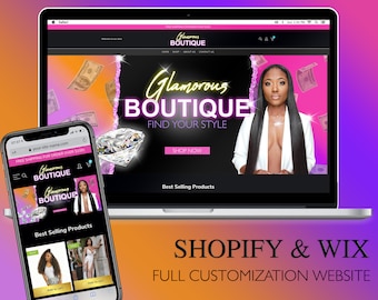Color Shopify Theme Website, Shopify Website Design, Premade Website Template, Beauty Boutique Website, Fashion Website Design
