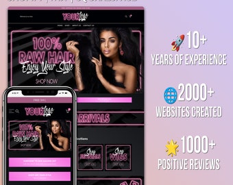 Beauty Shopify & Wix Theme: Black and Pink Website Design