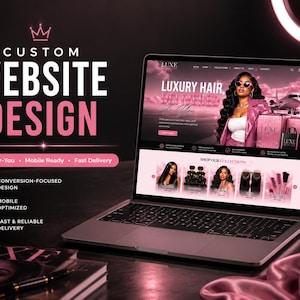 Custom Hair Website Design | Wig & Hair Extension Business Shopify Store | Hair Boutique Ecommerce Web Design Service image 1