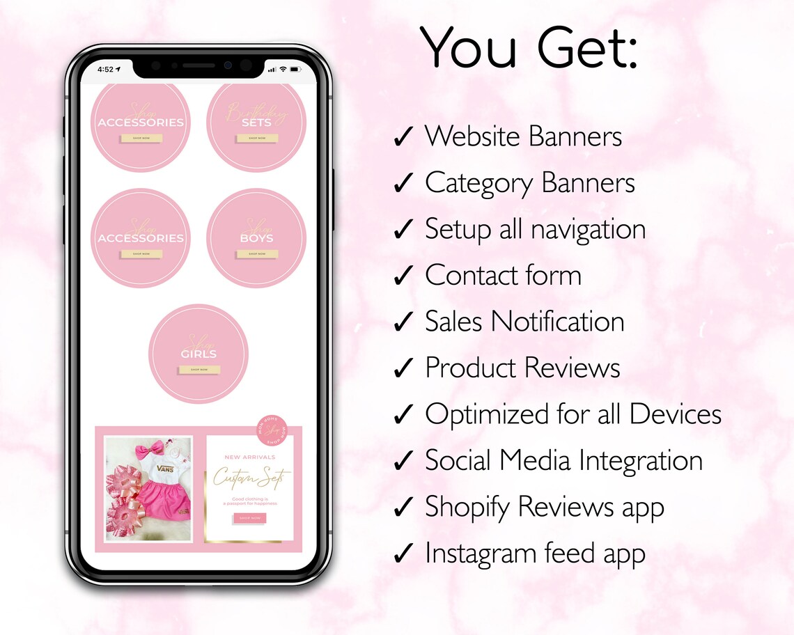 Baby Clothes Wix site Template Wix site Banner Wix Etsy