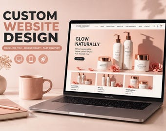 Skincare Website Design, Custom Natural Beauty Shopify Store Setup