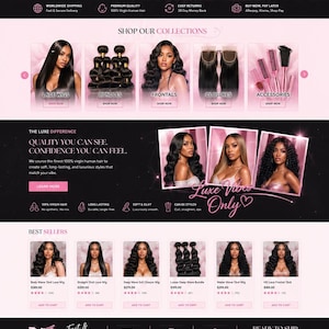 Custom Hair Website Design | Wig & Hair Extension Business Shopify Store | Hair Boutique Ecommerce Web Design Service image 2