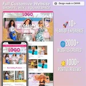 Summer fashion rainbow website, shopify web banners,  shopify web design, shopify web banner, canva web template editor, creating website