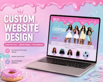 Cute Wig Website Design | Trendy Hair Brand Shopify Store | Girly Pink Hair Extension Boutique Ecommerce Web Design