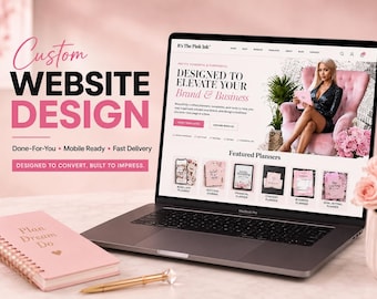 Planner Website Design, Custom Digital Product & Printables Shop Setup