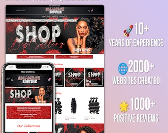 Premade Beauty Business Website, Black Red Theme