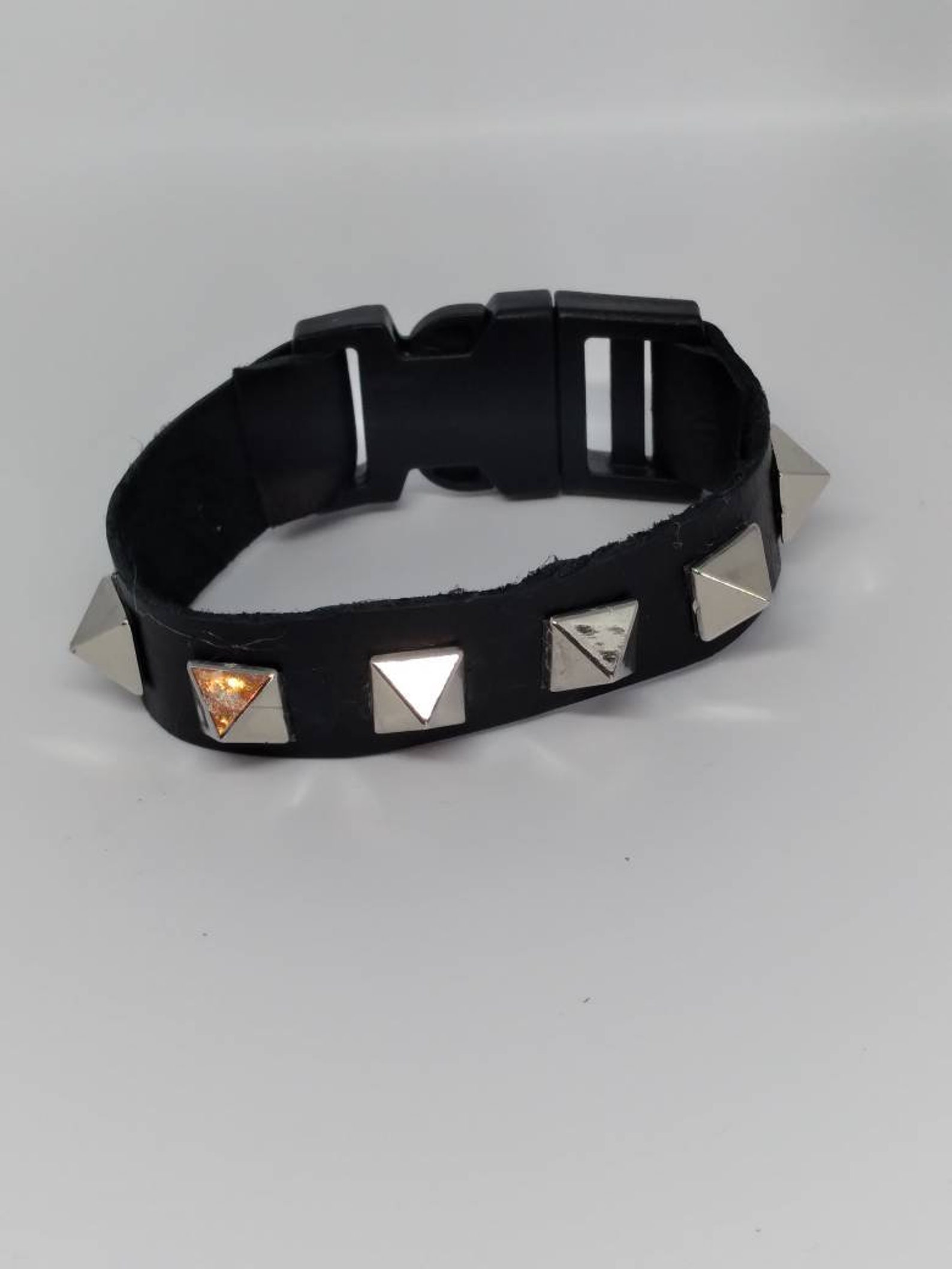 Emo Studded Leather Bracelet Etsy