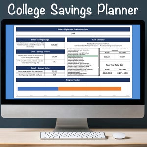 College Savings Spreadsheet Template, Digital College Tuition Planner, Financial Planner, College Tuition Calculator - Google Sheets