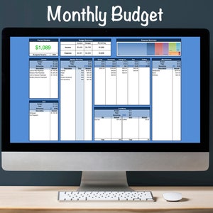 Monthly Budget Spreadsheet Template - Google Sheets, Budget Planner, Budget Template, Budget Spreadsheet, Financial Planner, Expense Tracker