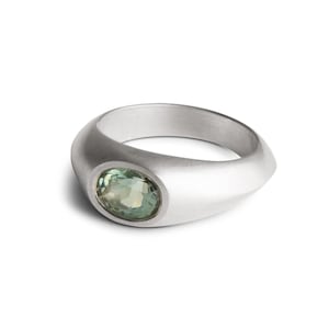 Signet Ring - Silver & Green Amethyst