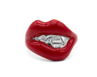 Kiss of Desire Ring | Passion | Red | God Loves Fangs | Statement Ring | Lips | Alternative Jewellery