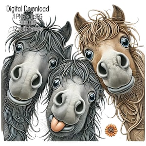 Unnny Horse PNG Clipart – cheval de dessin animé mignon à télécharger pour des t-shirts, une décoration de ferme, des oeuvres d'art pour enfants, des travaux manuels et des cadeaux
