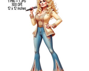 Dolly Country Singer coole Vibe T-Shirt Design | Digitaler Download | Clipart PNG JPG