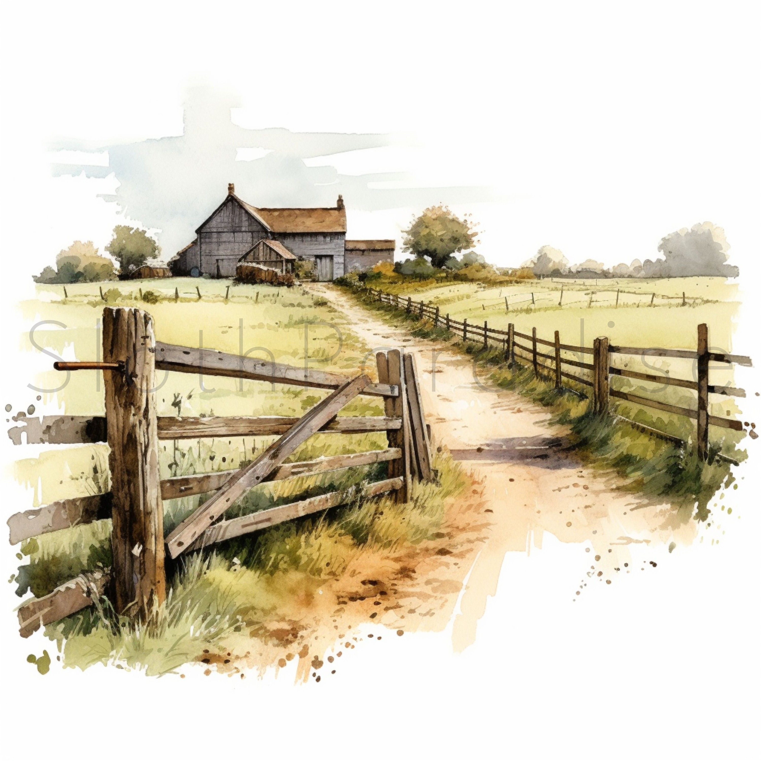 貼り絵　農家の風景 Ｆ8 貼り絵 農家の風景 F8