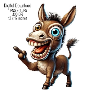 Humorous Funny Donkey - Digital Download Sublimation Design, PNG, JPG