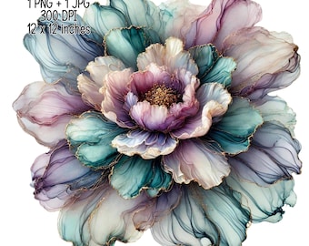 2 抽象的な花 | エレガントで風通しの良い花のイラスト | 高品質 JPG