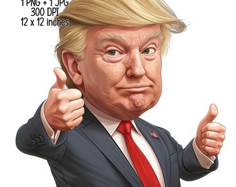 Comical Trump funny Thumbs up Transparent Digital Download humorous Trump dancing Clipart Illustration Commercial Use Trump support PNG JPG